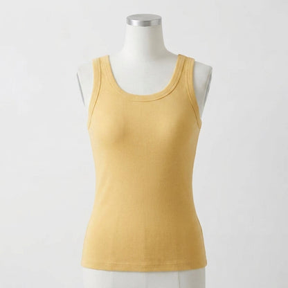 Ribbed Cotton Built-in Bra Tank
