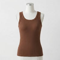 Ribbed Cotton Built-in Bra Tank