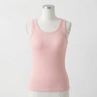 Ribbed Cotton Built-in Bra Tank